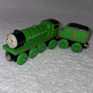 Henry & Tender #3 Thomas The Train Green Wooden Railway Friends Vintage
